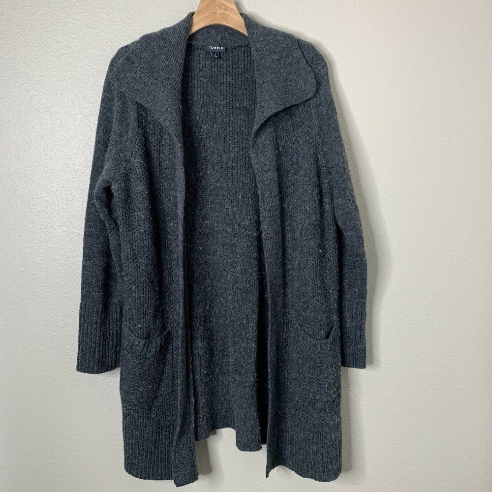 Torrid Charcoal Gray Wool Blend cardigan 1X